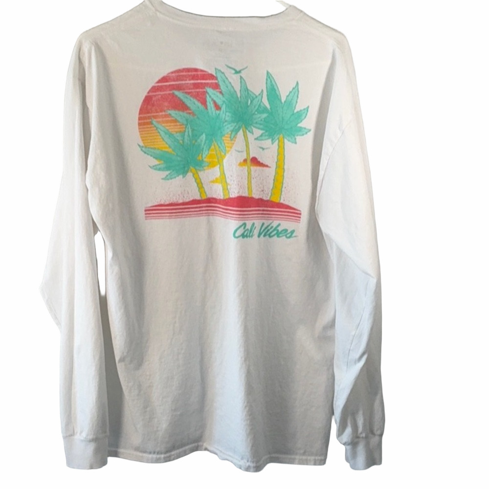 Fifth Sun White Long Sleeve with Tropical Graphic - Picture 3 of 5